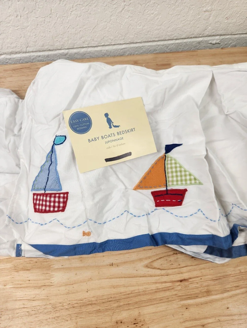 Pottery Barn Kids Baby BoatsCrib Bed Skirt Blue 28